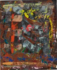 Alex Olson, Untitled, 2014, oil and modelling paste on gessoed paper