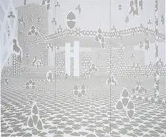 Toby Ziegler, Enter Desire, 2005, oil on Scotchlite, in 3 parts