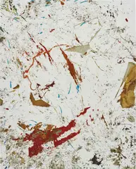 Jonas Lund, Flip City 20, 2014, digital painting and gel medium on canvas with GPS tracker