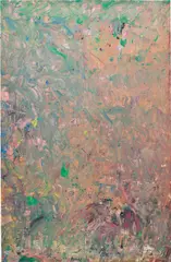 Untitled by Gillian Ayres, household paint on burlap, sold Dec 2019