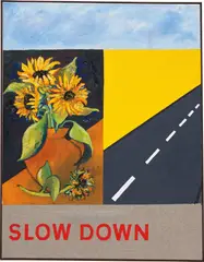 William Grob, Slow Down, 2018, oil and acrylic on linen, in artist's frame