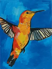 Bird #14 by James Franco, 2015, acrylic on canvas, sold Dec 2019