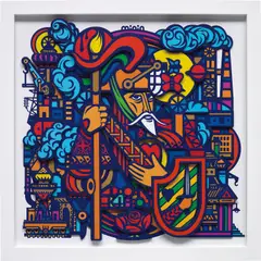 Roman Minin, Don Kihot, 2018, UV print on foam cardboard, in artist's frame