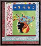 The Lady with the Hat by Niki de Saint Phalle, 1988, ceramic and glass mosaic panel, in artist's frame, sold Dec 2019