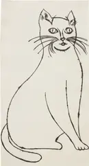 Sam Sitting by Andy Warhol, 1955, Indian ink and gold leaf on paper, offered Dec 2019