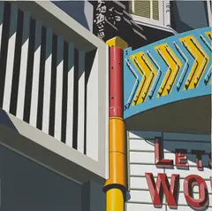 Wo by Robert Cottingham, 1973, gouache on card, offered Dec 2019