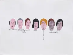 Chris Johanson, Heads, Kill or be Killed, 2004, gouache on paper