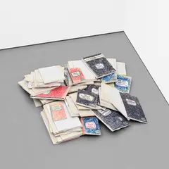 The Bruce High Quality Foundation, Notebooks, 2009, drywall and marker pen, in 67 parts