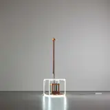 Yudi Noor, Entering into Nothing Else, 2010, neon light, transformer, teak wood, steel, plastic, tape, wire and zinc