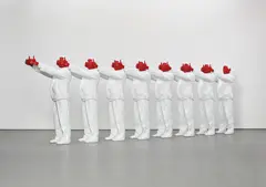 Red hand by Liu Bolin, 2008, coloured resin and fibreglass, in 8 parts, offered Dec 2019