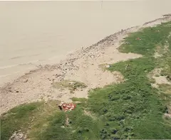 Dusseldorf, Rhein by Andreas Gursky, 1985, c-print, sold Dec 2019