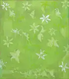 Sam Falls, UNTITLED (LILY), 2014, archival pigment print and acrylic on fabric mounted on canvas, in artist's frame