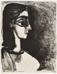 Buste de profil (Bust in Profile) by Pablo Picasso, 1957, Lithograph, on Arches paper, the full sheet, sold Jan 2019