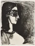 Buste de profil (Bust in Profile) by Pablo Picasso, 1957, Lithograph, on Arches paper, the full sheet, sold Jan 2019