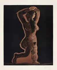 Pablo Picasso, Grand nu de femme (Large Nude Woman), 1962, Linocut in colours, on Arches paper, with full margins