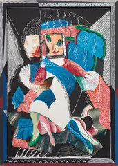 David Hockney, An Image of Celia, from Moving Focus Series, 1984-86, Lithograph and screenprint in colours with collage, on TGL handmade and German etching papers, the full sheet