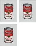 Richard Pettibone, Green Pea; Minestrone; and Cream of Mushroom, from Andy Warhol, '32 Cans of Campbell's Soup,' 1962