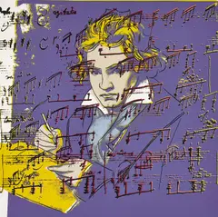 Beethoven by Andy Warhol, 1987, Unique screenprint in colours, on Lenox Museum Board, the full sheet, sold Jan 2019