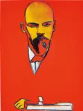 Red Lenin by Andy Warhol, 1987, Screenprint in colours, on Arches 88 paper, the full sheet, sold Jan 2019