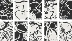 Man’s Best Friend by Kaws, 2016, The complete set of 10 screenprints in black and white, on Saunders Waterford High White paper, the full sheets, with ti, offered Jan 2019