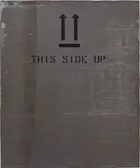 This Side Up by Martin Kippenberger, 1989, Ink on lead-covered wood, offered Jan 2019