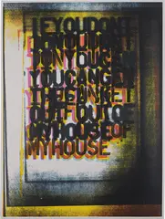 My House I by Christopher Wool, 2000, Screenprint in colours, on Matt Custom Art paper, with full margins,, sold Jan 2019