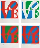 Robert Indiana, Book of Love: four plates, 1996, Four screenprints in colours, on A.N.W. Crestwood Museum Edition paper, with full margins, with accompanying four poems