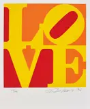 Robert Indiana, Book of Love: one plate, 1996, Screenprint in colours, on A.N.W. Crestwood Museum Edition paper, with full margins, with accompanying poem
