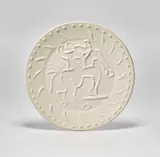 Centaure (Centaur) by Pablo Picasso, 1956, White earthenware round plate with white engobe decoration, sold Jan 2019