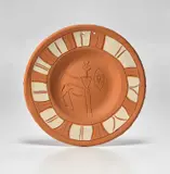 Centaure (Centaur) by Pablo Picasso, 1950, Red earthenware round plate painted in white, sold Jan 2019