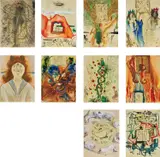 Alchimie des philosophes (Alchemy of the Philosophers) by Salvador Dalí, 1976, The complete set of 10 drypoints with lithograph and screenprint in colours, with precious and semi-precious stones, on , sold Jan 2019