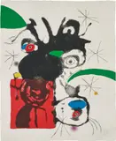 Joan Miró, Untitled, plate 5 from Espriu - Miró, 1975, Aquatint and etching in colours with engraving and carborundum, on Guarro paper watermarked Sala Gaspar , the full sheet