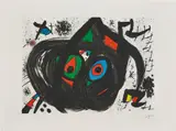 Untitled, plate 5 from Homenatge à Joan Prats (Tribute to Joan Prats) by Joan Miró, 1971, Lithograph in colours, on Guarro paper, with full margins, sold Jan 2019