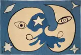 Lune et soleil, fond d'azur (Moon and Sun, on a blue background) by Alexander Calder, circa 1970, Dyed and hand-woven woollen tapestry, sold Jan 2019
