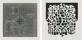 Victor Vasarely, Album cinétique NB (Kinetic Album), 1975, The complete set of 9 screenprints in black and white, on wove paper, with full margins, with title page and justification, the sheets loose (as issued) contained in the original black fabric covered portfolio