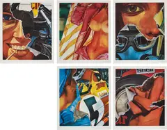 Fritz Köthe, Formel I (Formula I), 1972, The complete set of five screenprints in colours, on heavy wove paper, with full margins, with colophon, the sheets loose (as issued) contained in the original brown fabric-covered portfolio with printed title