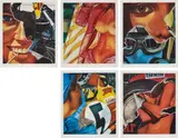 Fritz Köthe, Formel I (Formula I), 1972, The complete set of five screenprints in colours, on heavy wove paper, with full margins, with colophon, the sheets loose (as issued) contained in the original brown fabric-covered portfolio with printed title