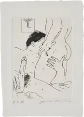 An Erotic Etching by David Hockney, 1975, Etching, on wove paper, with full margins, sold Jan 2019