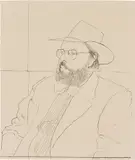 David Hockney, Henry Geldzahler with Hat, from Friends, 1976, Lithograph, on buff Arches Cover paper, the full sheet