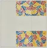 Jasper Johns, #2 (after 'Untitled 1975'), from 6 Lithographs (after 'Untitled 1975'), 1976, Lithograph in colours, on BFK Rives newsprint gray paper, with full margins