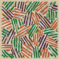 Jasper Johns, Untitled, 1977, Screenprint in colours, on Patapar printing parchment, with full margins, the sheet folded (as issued), wrapped around the catalogue