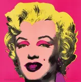 Marilyn (Announcement) by Andy Warhol, 1981, Screenprint in colours, on wove paper, the full sheet, with text printed on the reverse, sold Jan 2019