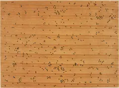 Black Ants, from Insects by Ed Ruscha, 1972, Screenprint in colours, on paper-backed wood veneer, the full sheet, sold Jan 2019