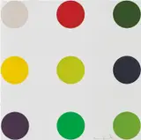 Phenformin, from 12 Woodcut Spots by Damien Hirst, 2010, Woodcut in colours, on Somerset White textured paper, the full sheet, sold Jan 2019