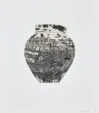 Jonas Wood, Untitled (from 8 Pots), 2017, Etching in colours, with chine-collé, on White Satin Somerset paper, with full margins