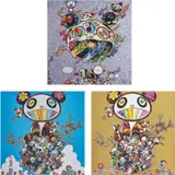 Chaos; Panda Family- Happiness; and Panda Family by Takashi Murakami, 2013-16, Three offset lithographs in colours, on smooth wove paper, the full sheets, sold Jan 2019