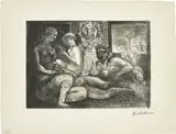Pablo Picasso, Quatre femmes nues et tête sculptée (Four Nude Women and a Carved Head), plate 82, from La Suite Vollard, 1934, Etching, on Montval paper watermarked Vollard , with full margins