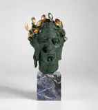 Head of Dante by Salvador Dalí, 1964, Patinated bronze, 18k gold-plated sterling silver and sodalite stone base, sold Sep 2019