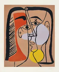 Pablo Picasso, Portrait de Jacqueline au cheveux lisses (Portrait of Jacqueline with Smooth Hair), 1962, Linocut in colours, on Arches paper, with full margins