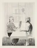 David Hockney, Artist and Model, 1973-74, Hard-ground, soft-ground and lift-ground etching, on Arches paper, with full margins